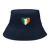 Heart Flag of Ireland Print Bucket Hat , Patriotic Men's Hat Spring Casual Polyester Beach Cap