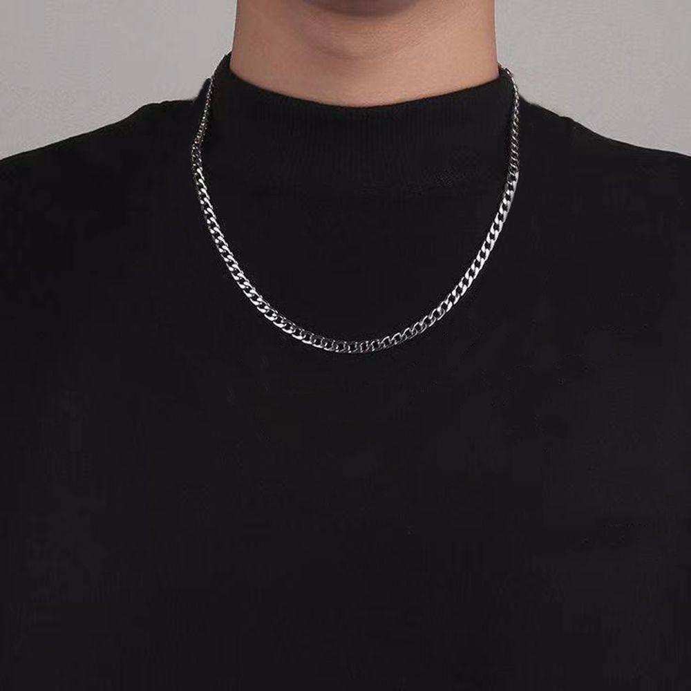 Сталь Женские Модные Украшения Парные Ожерелья Цепочка на Ключицу Кубинская Цепочка Ожерелье Мужское Ожерелье