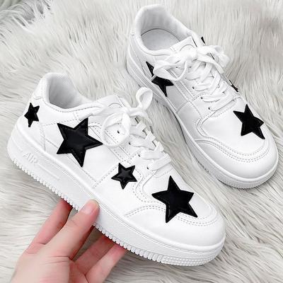 Кремовые кожаные белые туфли, новые женские туфли для скейтборда, студенческая повседневная обувь на платформе, осенняя обувь для девочек, модная модная мягкая подошва