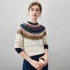 Kemengboka Women's Fair Isle Jacquard Cashmere Sweater