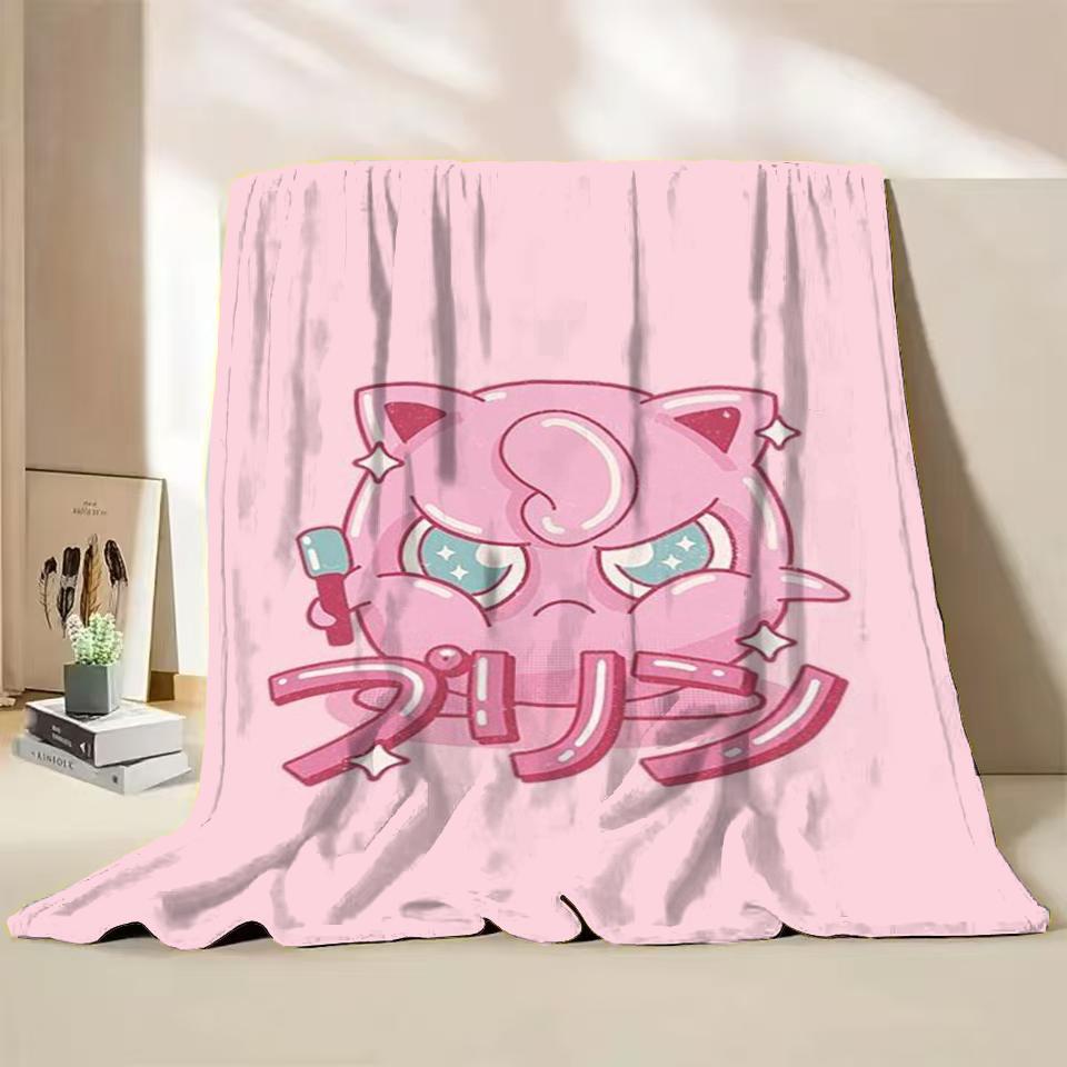 Pokemon Jigglypuff Flannel Kids Blanket Cartoon Cute Plush for Home Bedroom Sofa Picnic Office Cover Soft Blankets Winter Gifts