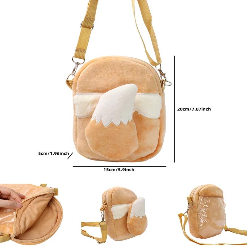 Gengar Mimikyu Snorlax Rowlet Lucario Charmander Plush Backpack Anime Doll Shoulder Bag Cartoon Decoration Gift