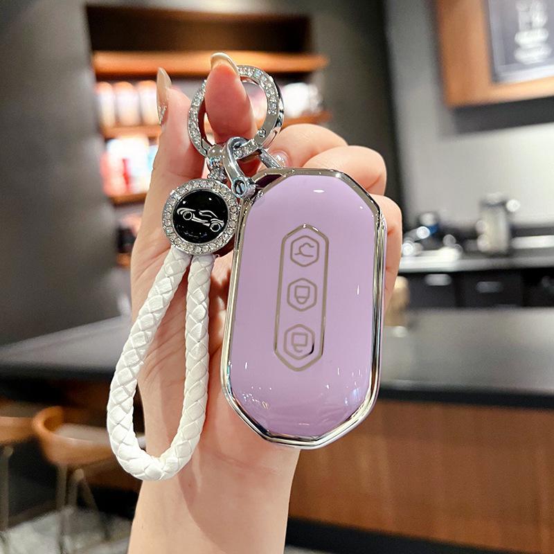 Compatible Key Cover for Wuling Bingo, Hongguang MiniEV, S3 Jiachen, Kaijie, Macaron, and Xingchen with GB Buckle