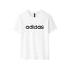 Adidas Round Neck Casual Short Sleeve T-Shirt Unisex Tops White JF3219