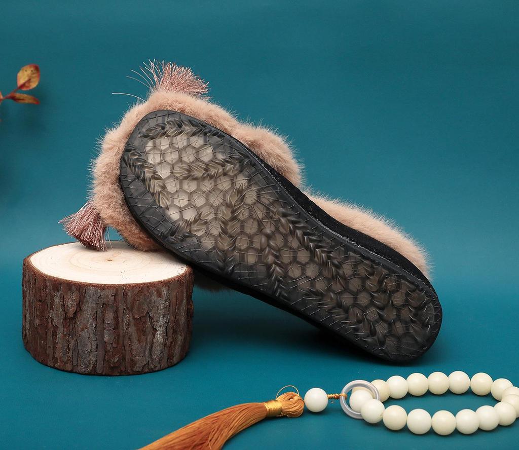 Tiger Head Retro Cotton Flat Shoes - Women's Ethnic Style 2024