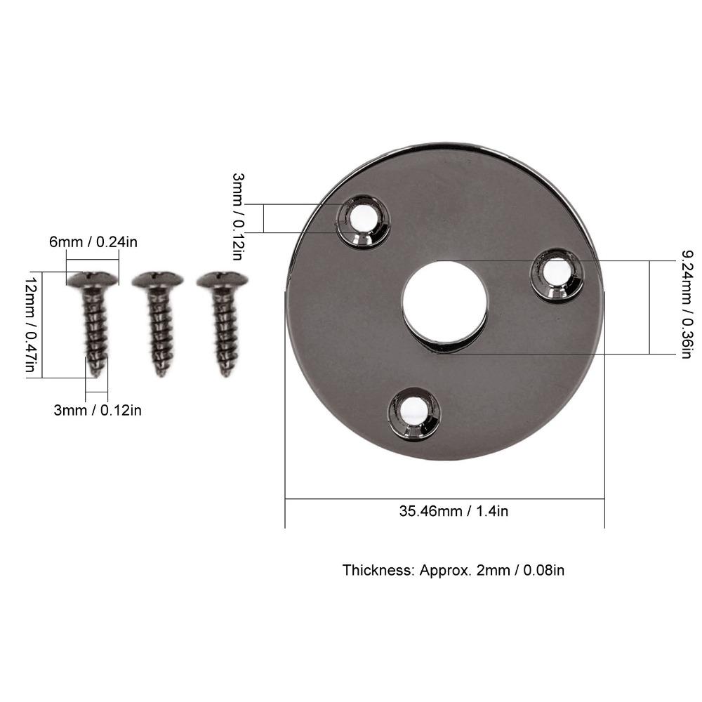 2PCS Round Guitar Jack Plate Metal Round Jack Plate Premium Output Jack Cover For Guitar Bass