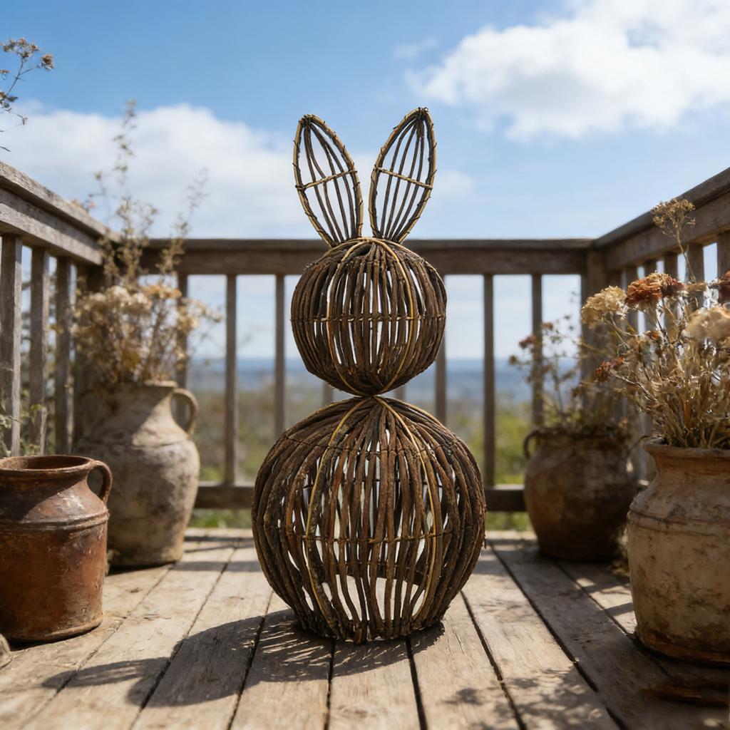 Hand-woven Bunny Easter Ornament