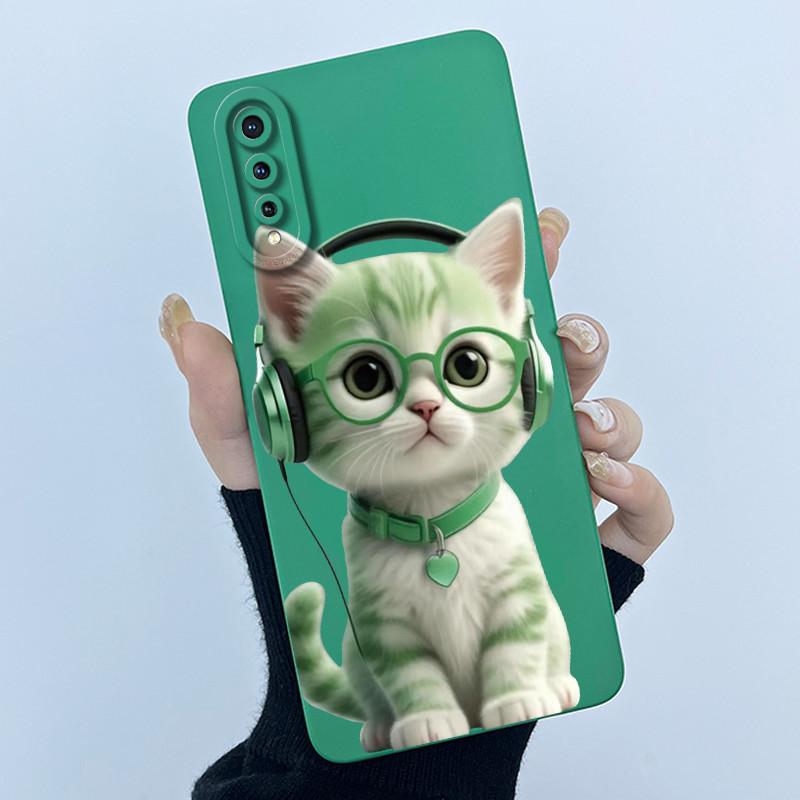 Новый чехол для Vivo S1 1907 Милый мультяшный кот Жидкий силикон Мягкий ТПУ Ударопрочная задняя крышка Для Vivo V17 Neo VivoS1 Чехол для телефона