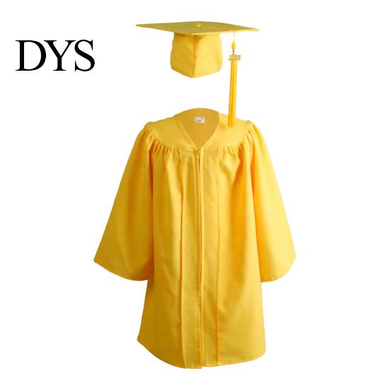 Polyester Fiber Graduation Gown Kids Kindergarten And Cap Set 2026 with Comfortable Outfit Hidden Zipper Gold Tassel Elementary School for Young