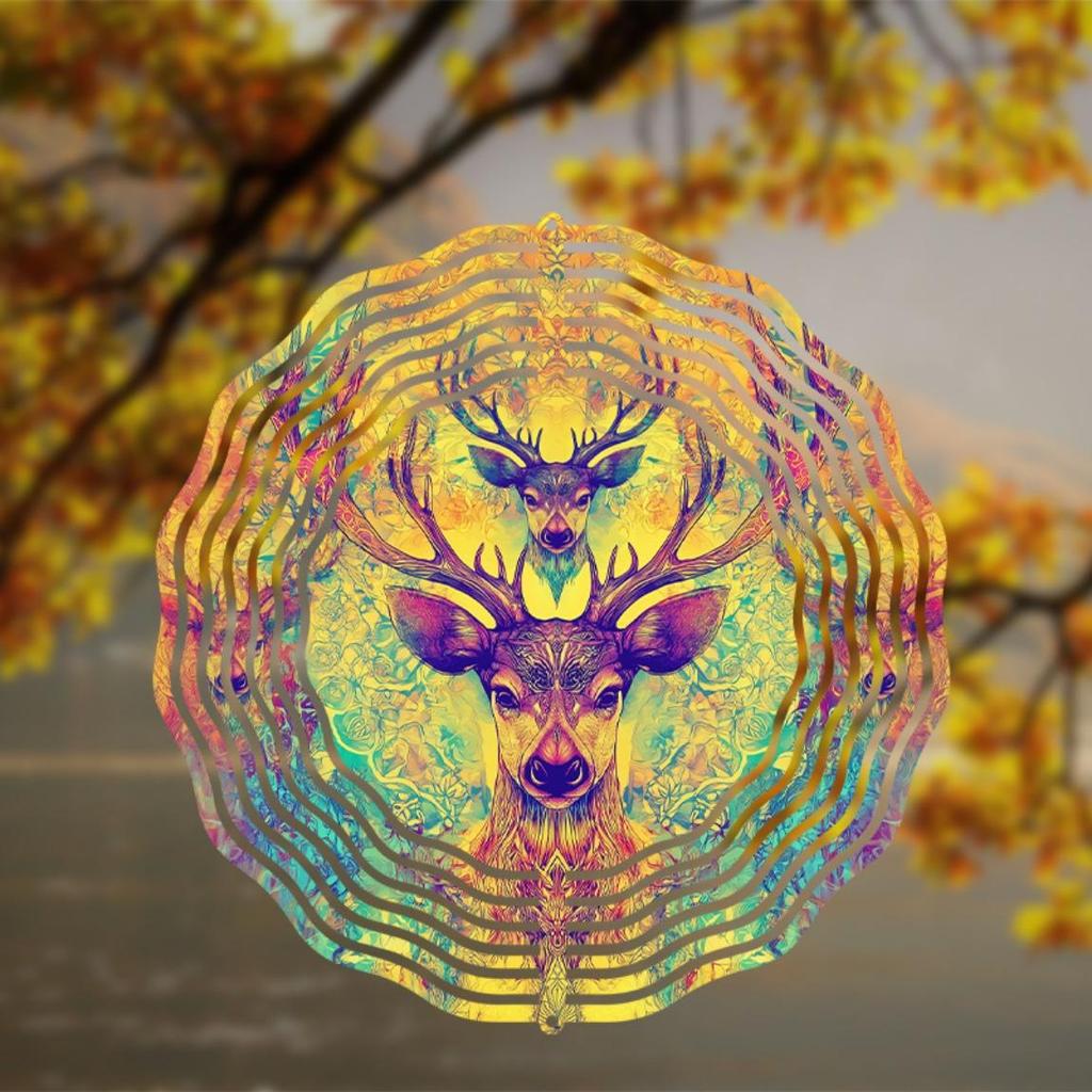 360 Degree Rotating Hook Metal Wind Chime 25.4cm for Garden Lawn Decoration Perfect Gift for Friends Spring Summer Outdoor Hanging Ornament