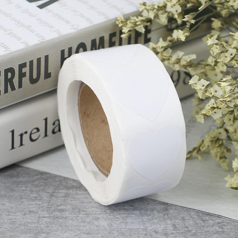 500Pcs/Roll Portable Seal Labels Package Label Sticker Mark Universal Love Heart Shaped