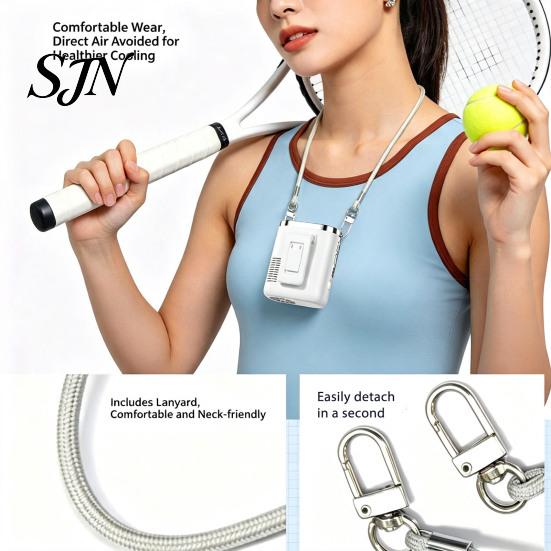 Travel Cooling Accessories Portable Waist Fan, Rechargeable Personal Body Fan with Flashlight, Wireless Clip-on Desktop for Neck Belt Hip, Outdoor