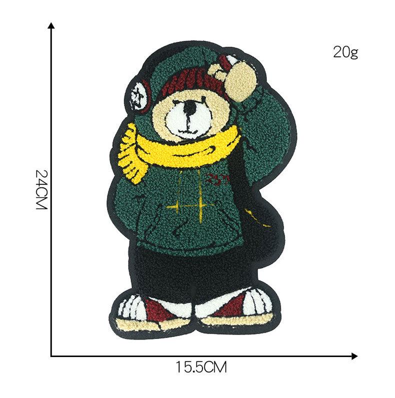 Вышитая нашивка с изображением мультяшного животного из синели - аксессуар для одежды и аппликация на полотенце