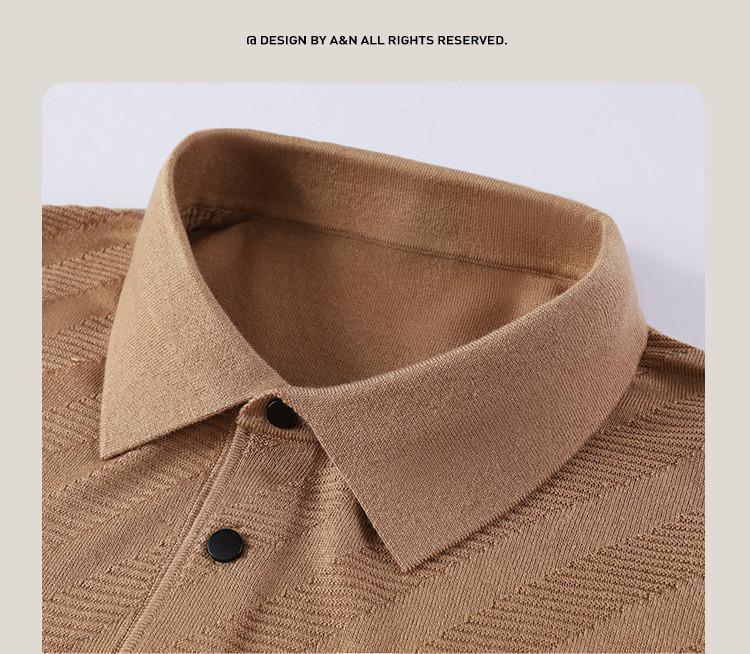 [Including Mulberry Silk&Sheep Wool] Twill Jacquard Autumn/Winter Thin Sweater T-shirt Men's Knitted Base Sweater