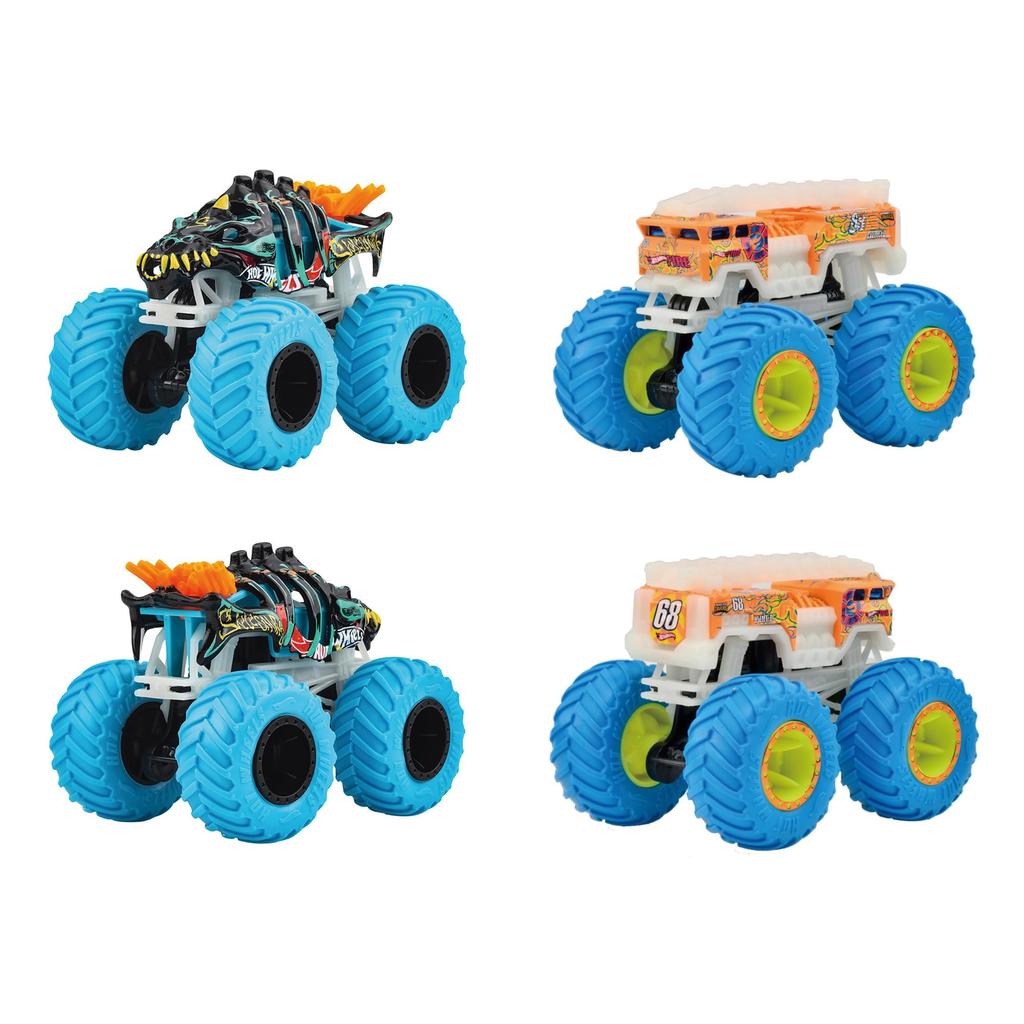 Hot Wheels Monster Truck Assortment 6 Miniature Box Set Light-Up - Vehicles/Cars - (Ages 3+) - Multi-color JFX08-986E