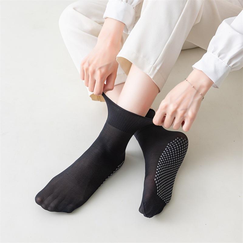 5/10 Pairs Women's Upgraded Ruffled Socks Cotton Soled Massage Socks Ultra-Thin Non-Slip Anti-Snatch Mid-calf Socks Lot