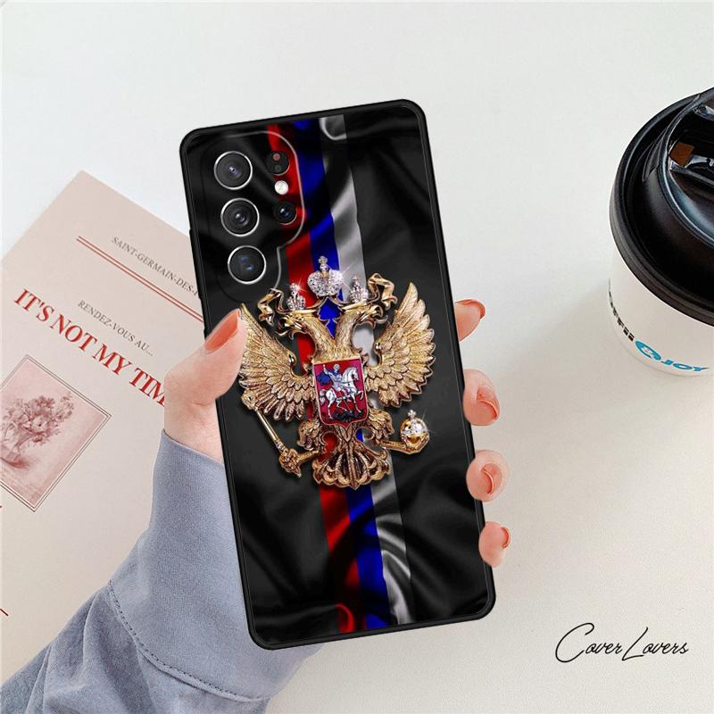 Чехол для телефона Флаг России Герб Для Samsung Galaxy S24 S25 S23 S22 Ultra Note 10 20 Plus S20 S21 FE