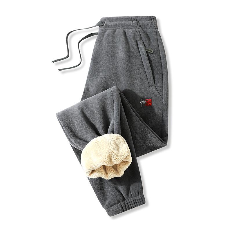 Зимние брюки мужские хлопковые повседневные брюки свободные спортивные брюки с толстым флисом плюс брюки оверсайз