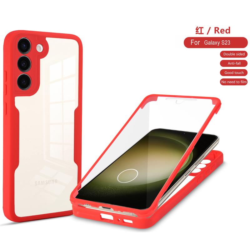 Прозрачный чехол из ТПУ с полной защитой на 360 градусов для Samsung Galaxy S23 Plus S22 Ultra S21 FE A13 A33 A53 A14 A54 A32 A12 с мягкой передней пленкой