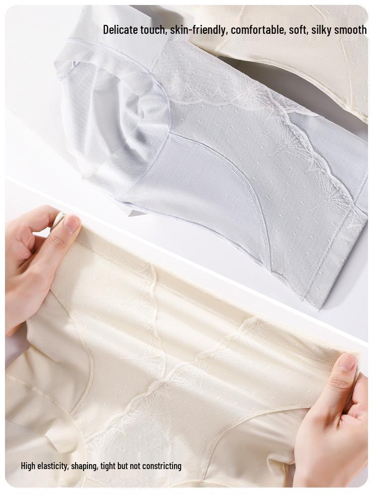 High-Waisted Breathable Butt-Lifting Seamless Shaping Panties with Antibacterial Mulberry Silk Crotch