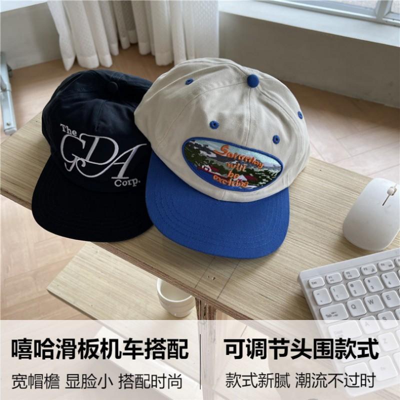 Unisex Wide Brim Baseball Cap With Embroidered Letters Cotton Blend Adjustable Hat Streetwear Skateboarding Casual Wear