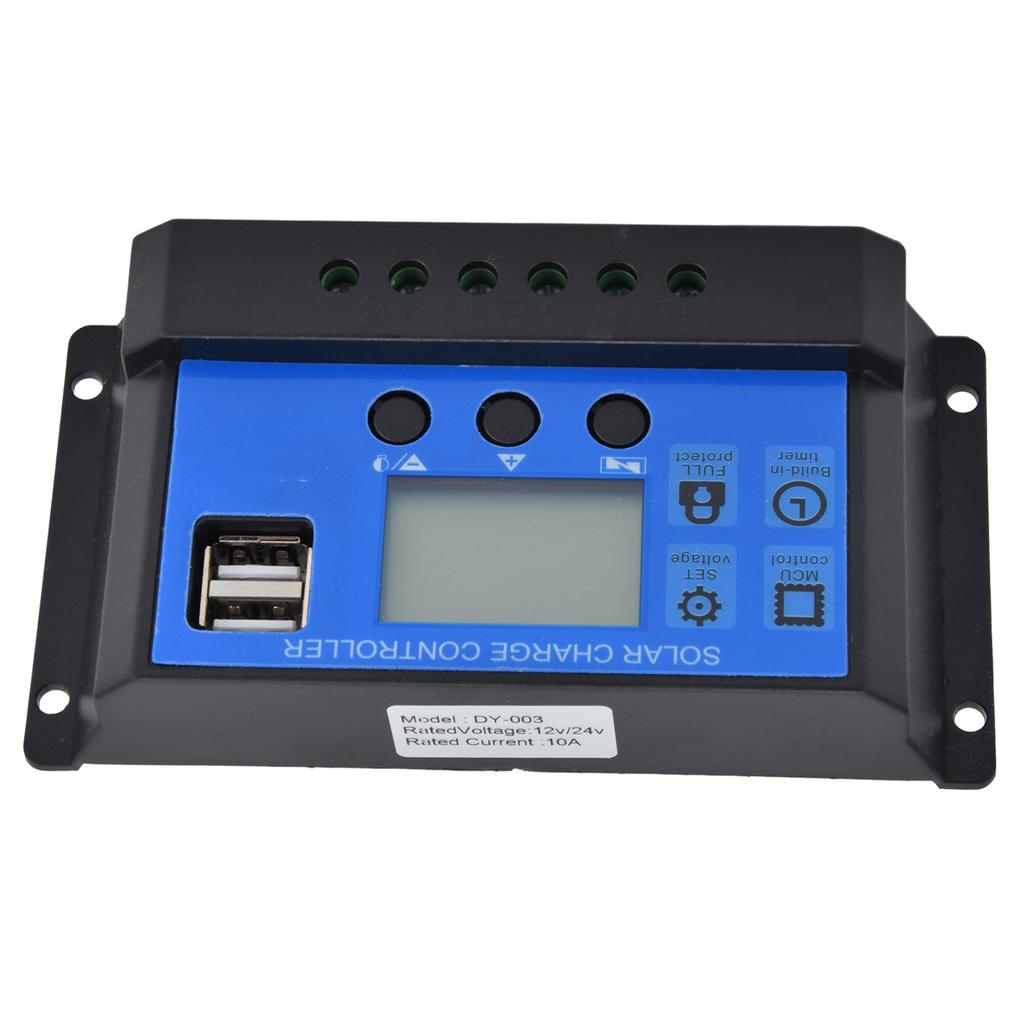 Solar Charge Controller LCD Display Dual USB Intelligent Control Regulator DC 12V?24V10A