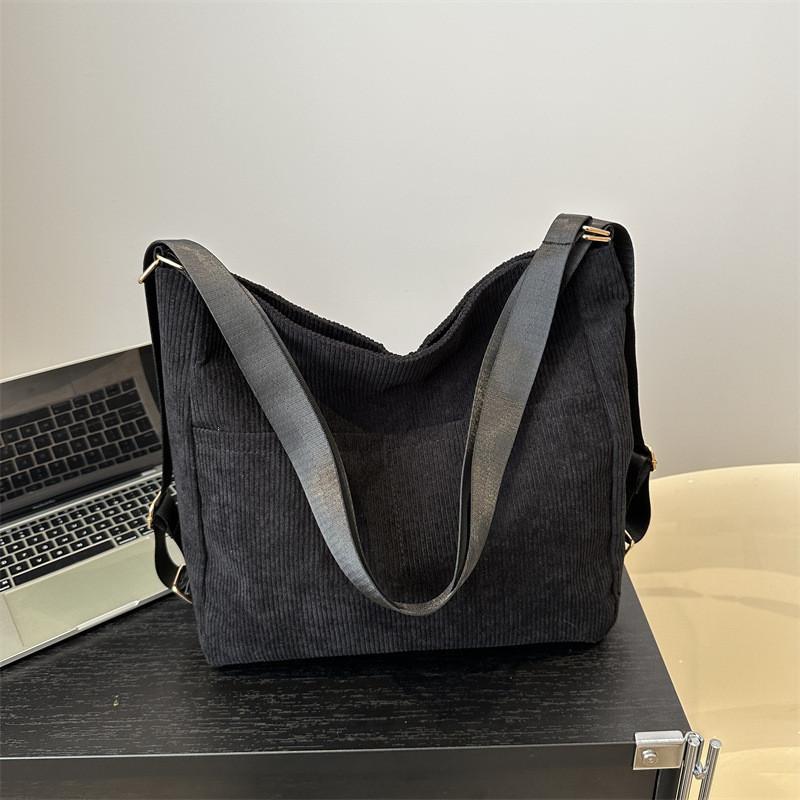 Street Fashion Large Capacity Nylon Tote Crossbody Bag For Women In Brown