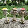 Cute Mushroom Toy Ornament Funny Mushroom Sculpture  For Garden Courtyard Decor