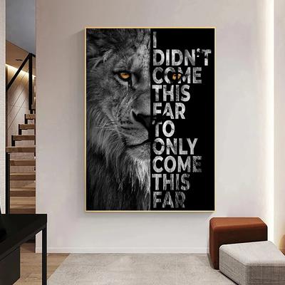 Золотые глаза Лев Фотопринт Современное настенное искусство Холст Постер Мотивационная фраза Картина животного для гостиной Домашний декор Cuadros
