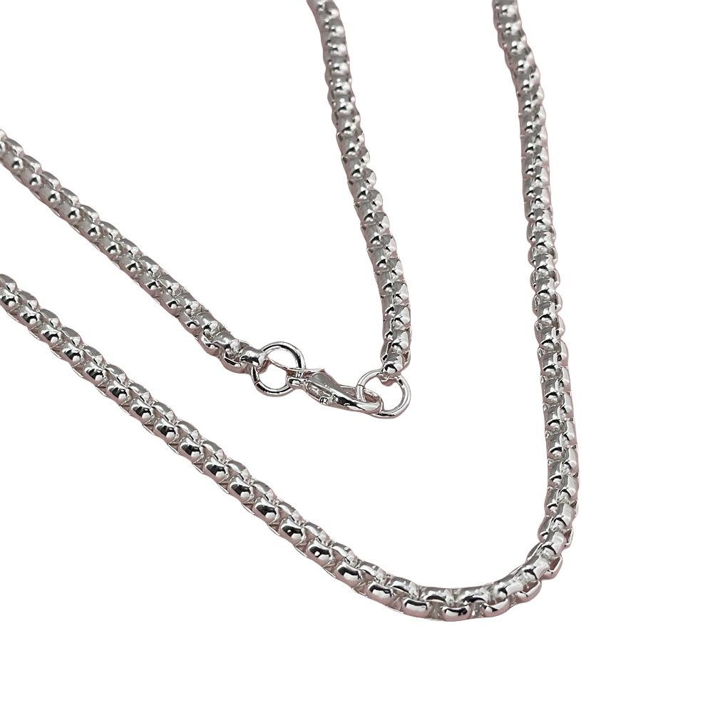 2026 European and American jewelry 925 silver plated 50-60CM 4MM round box necklace