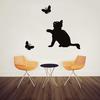 Cat Butterfly Printed PVC Waterproof Self-adhesive Removable Wall Stickers