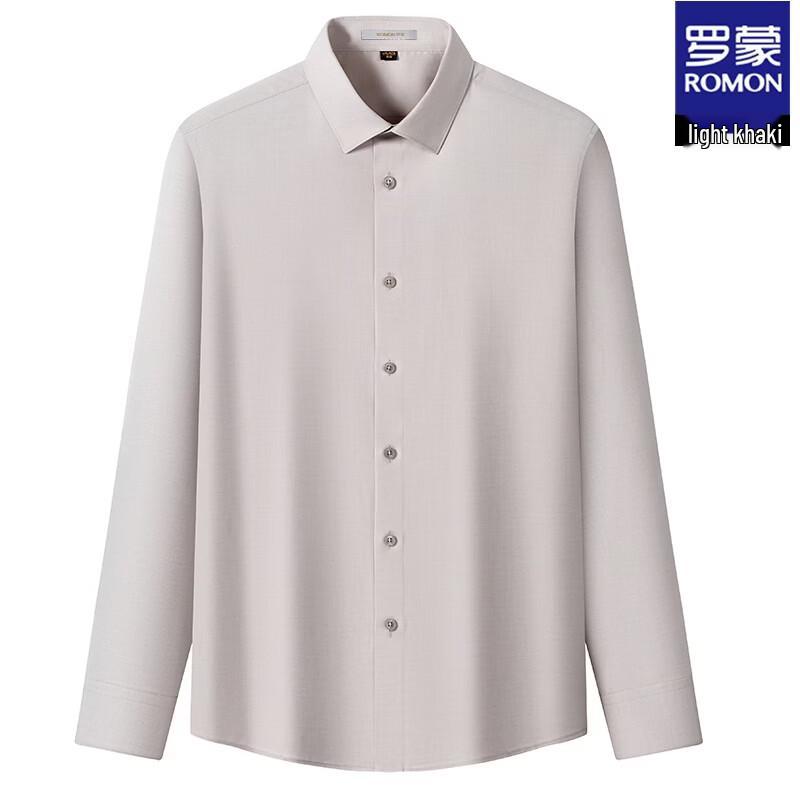 ROMON Мужская рубашка с длинным рукавом, не требующая глажки, в стиле business casual