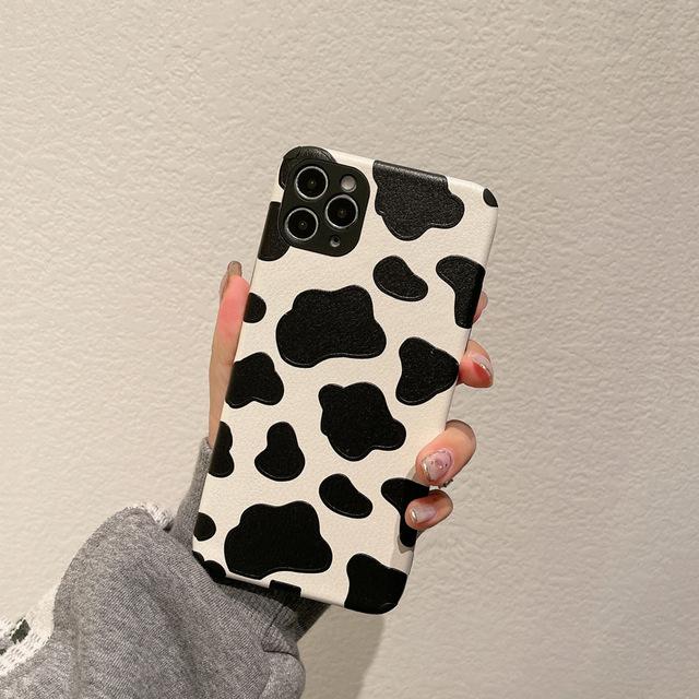 Черно-белый силиконовый чехол для телефона с рисунком коровы для Iphone Xs Max 7 13 11 14 Pro Max 12 Mini Xr X 8 Plus Capa Conque