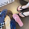 Ins Style Fashionable Simple Casual Flip-flops Women Summer Non-slip Bathing Pinch Feet Outside Wearing Flat Beach Cool Slippers Women