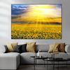 Landscape Sunflower Sunlight Canvas Painting Nature Sunrise Posters and Prints Wall Art Pictures Living Room Home Decor No Frame