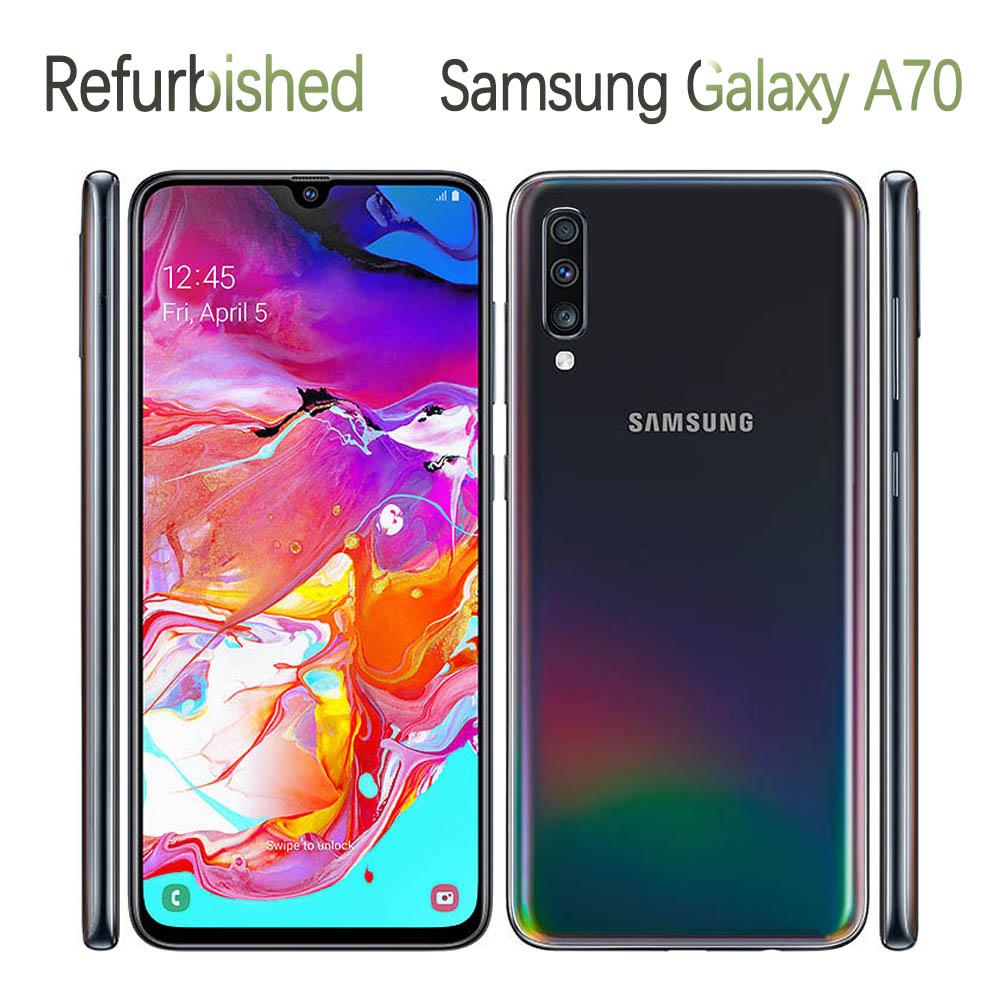 Восстановленный Samsung Galaxy A70 A705F Android 32 МП 128 ГБ 6 ГБ ОЗУ Мобильный телефон с 2 SIM