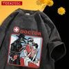 The Treating Doctordesign Washed T-Shirt Men Summer Breathable O-Neck Tops Cotton Loose Short Sleeve Unisex Soft Tee Shirts