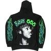 Winter Hoodie Sweatpants Set Spider Web Print Streetwear Tracksuit Women