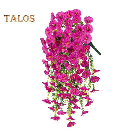 Искусственные подвесные цветы петунии, устойчивые к ультрафиолетовому излучению, искусственные растения для улицы, искусственная полосатая петуния, весенне-летний декор для дома, каминной двери, крыльца, патио