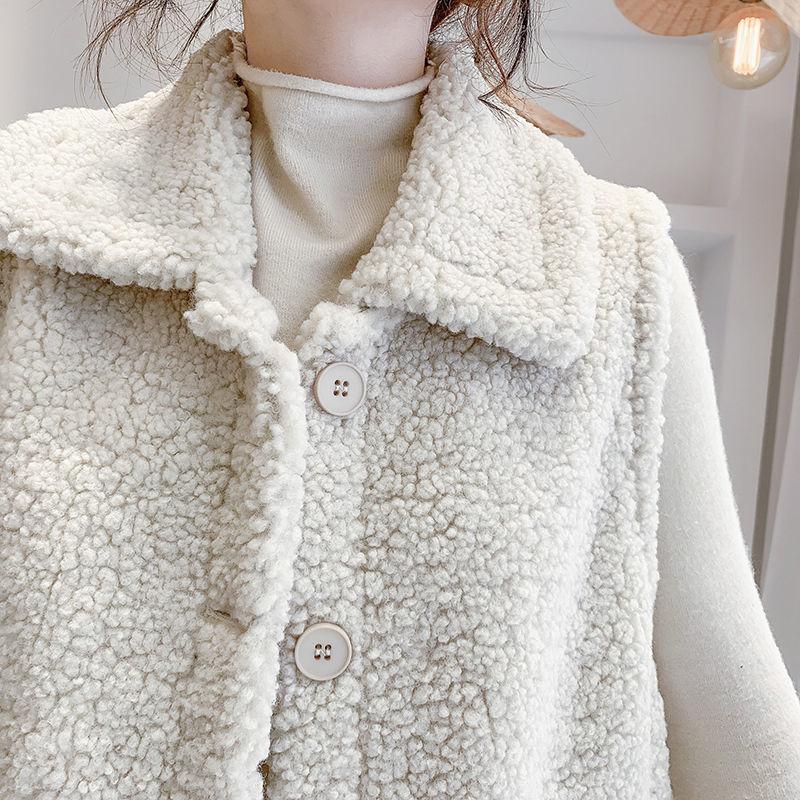 Пушистый и уютный жилет-кардиган из овечьей шерсти для женщин с карманами