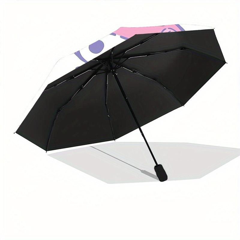 My Melody and Kuromi Automatic 3-Fold Umbrella Design, Cute Cartoon Pattern, Portable Outdoor Umbrella, Perfect, Holiday Gift for Disney fans.Y067