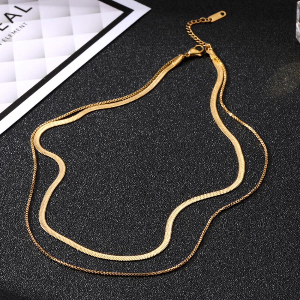 2023 Новый изысканный подарок унисекс, золотой ночной клуб, универсальная цепочка для свитера, простое ожерелье из двух частей для девочек, модное элегантное двухслойное ожерелье, комбинация