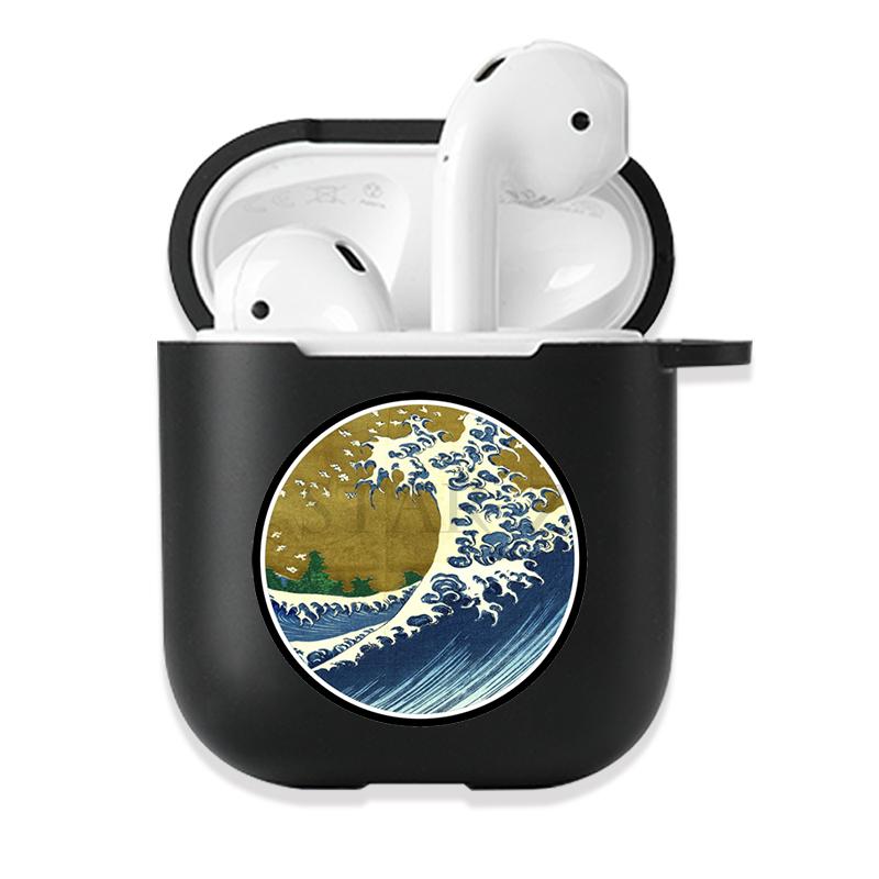 Мягкий черный силиконовый чехол для Apple Airpods Pro 3 2 1 The Great Wave of Kanagawa Bluetooth, беспроводные чехлы для наушников Airpod Cover