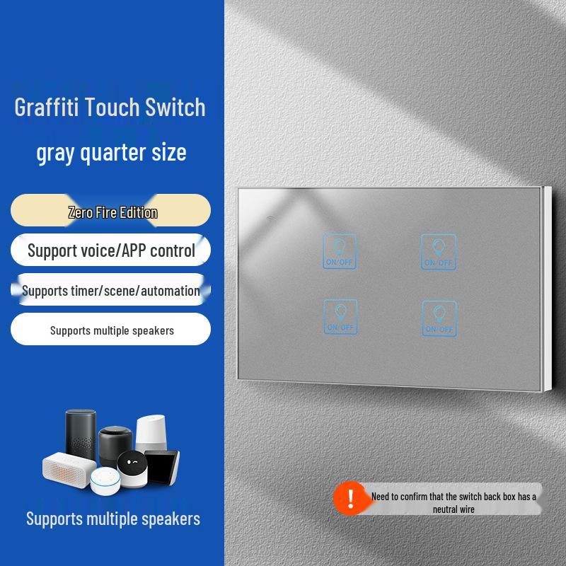Умный WiFi Настенный Выключатель Graffiti с Голосовым Управлением Alexa и Google, Спецификации США/ЕС, Сенсорная Панель