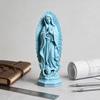 Virgin Mary Statue, Religious Resin Sculpture, Blessed Holy Mother Figurine for Catholic Home Desk Decor