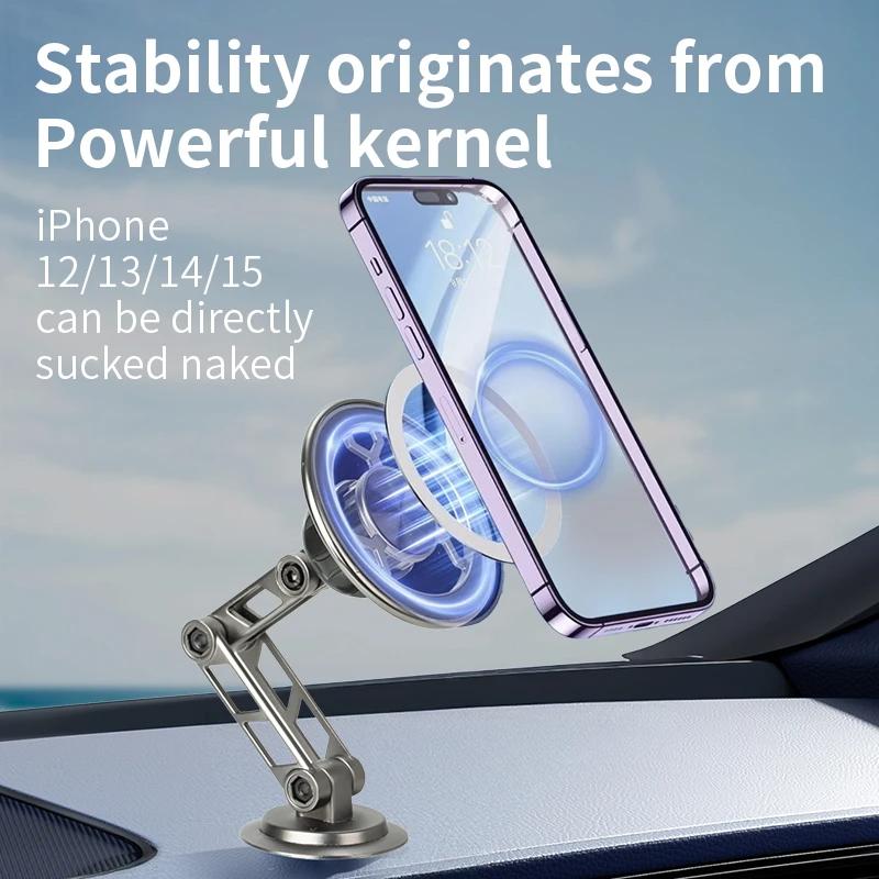Magsafe Сильный магнитный автомобильный держатель для телефона Безопасный складной держатель для мобильного телефона с вращением на 360 градусов Кронштейн GPS-навигатора для приборной панели или лобового стекла