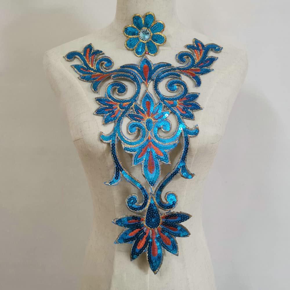 1 шт. Воротник с пайетками, вышитые нашивки, аппликация, нашивка для одежды, украшение