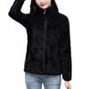Women's Double-Sided Fleece Jacket - Plus-Size, Thick Velvet, Warm High Collar, Loose Fit, Autumn/Winter Polar Fleece Cardigan.