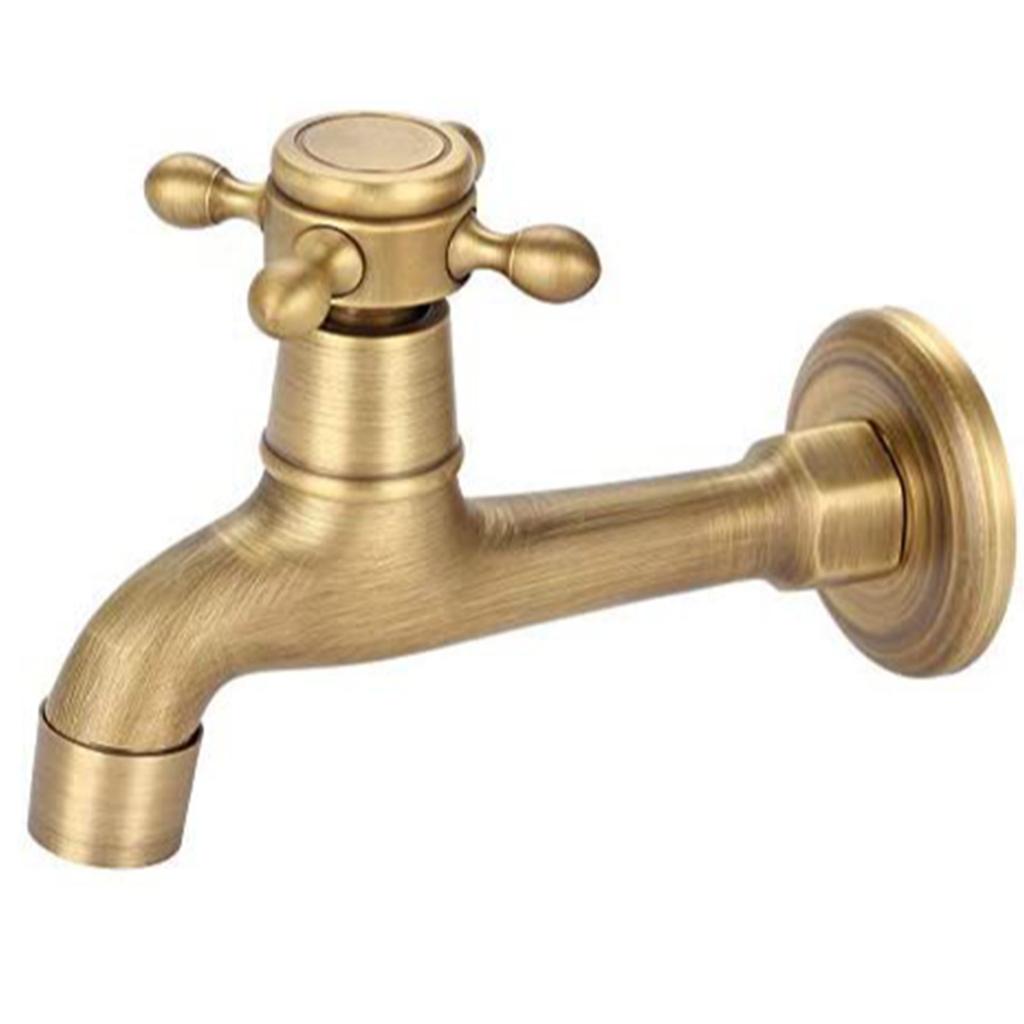 Медный кран для раковины, винтажный удлиненный, бронзовый цвет, одинарный кран для холодной воды, швабра для кухонной раковины