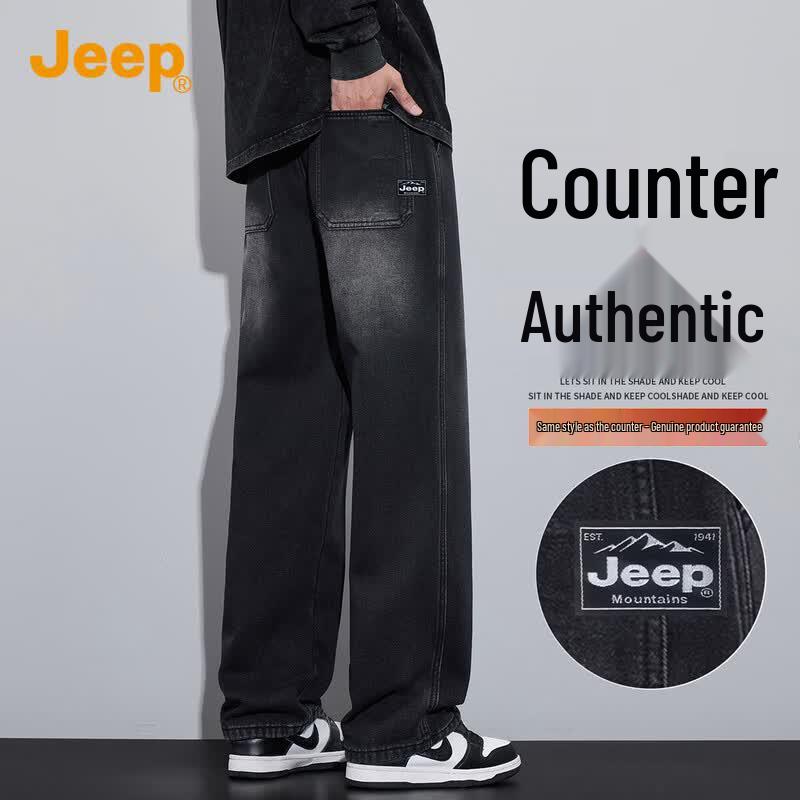 Jeep Мужские американские джинсы свободного кроя с прямыми штанинами